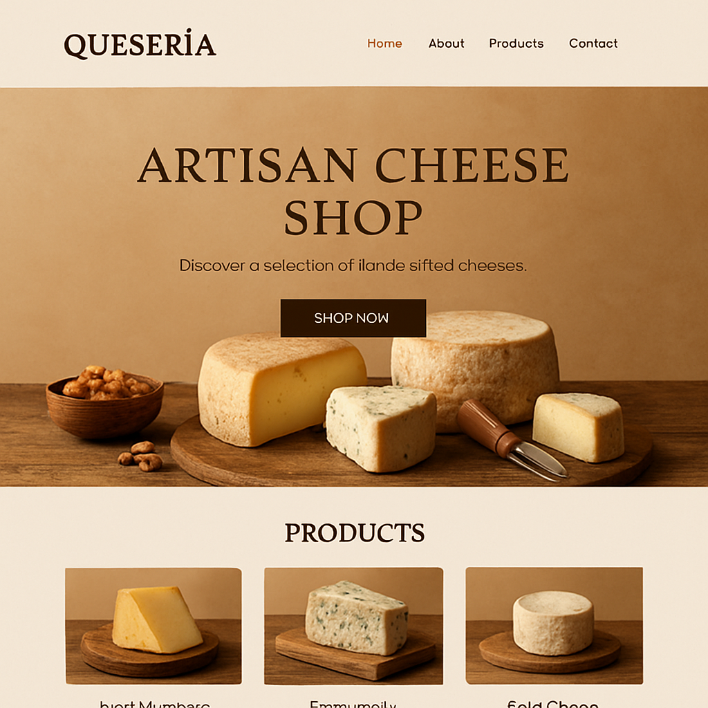 Ejemplo de web para Queserías