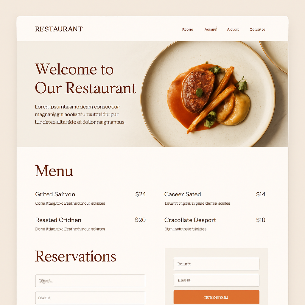 Ejemplo de web para Restaurantes